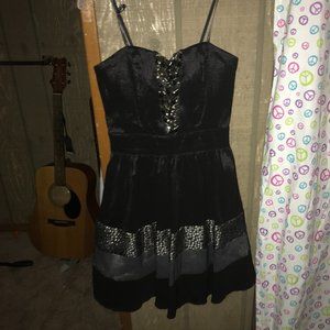 Black corset like mini dress